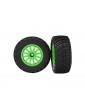 Traxxas Tires & wheels 2.2/3.0", Rally green wheels, gravel tires (2)