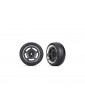 Traxxas Tires and wheels 1.9", black with chrome wheels, Response tires (front) (2)