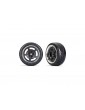 Traxxas Tires and wheels 1.9", black with chrome wheels, Response tires (rear) (2)