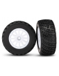 Traxxas Tires & wheels 2.2/3.0", Rally white wheels, gravel tires (2)