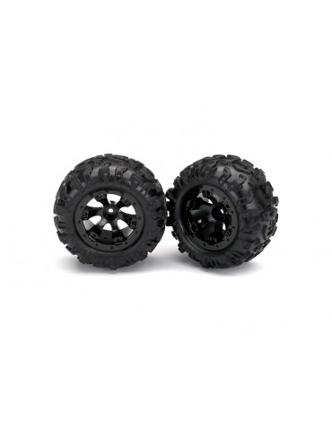 Traxxas Tires & wheels 2.2", Geode black wheels, Canyon AT tires (pair)