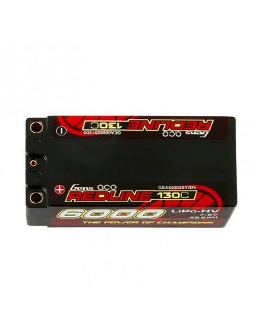 Gens ace Redline Series 6000mAh 7.6V 130C 2S2P HardCase 65# HV Shorty