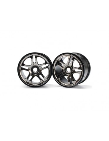 Traxxas Wheels 3.8", split spoke H17 (black chrome) (2)