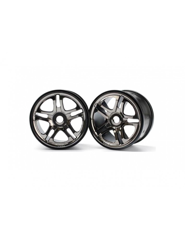 Traxxas Wheels 3.8", split spoke H17 (black chrome) (2)