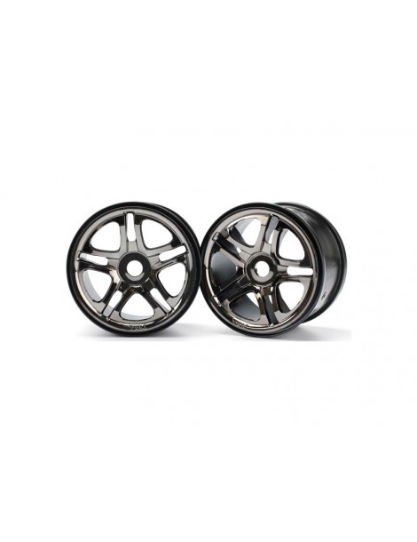 Traxxas Wheels 3.8", split spoke H17 (black chrome) (2)