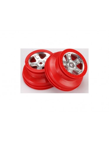 Traxxas Wheels 2.2/3.0", SCT satin chrome-red, (2)