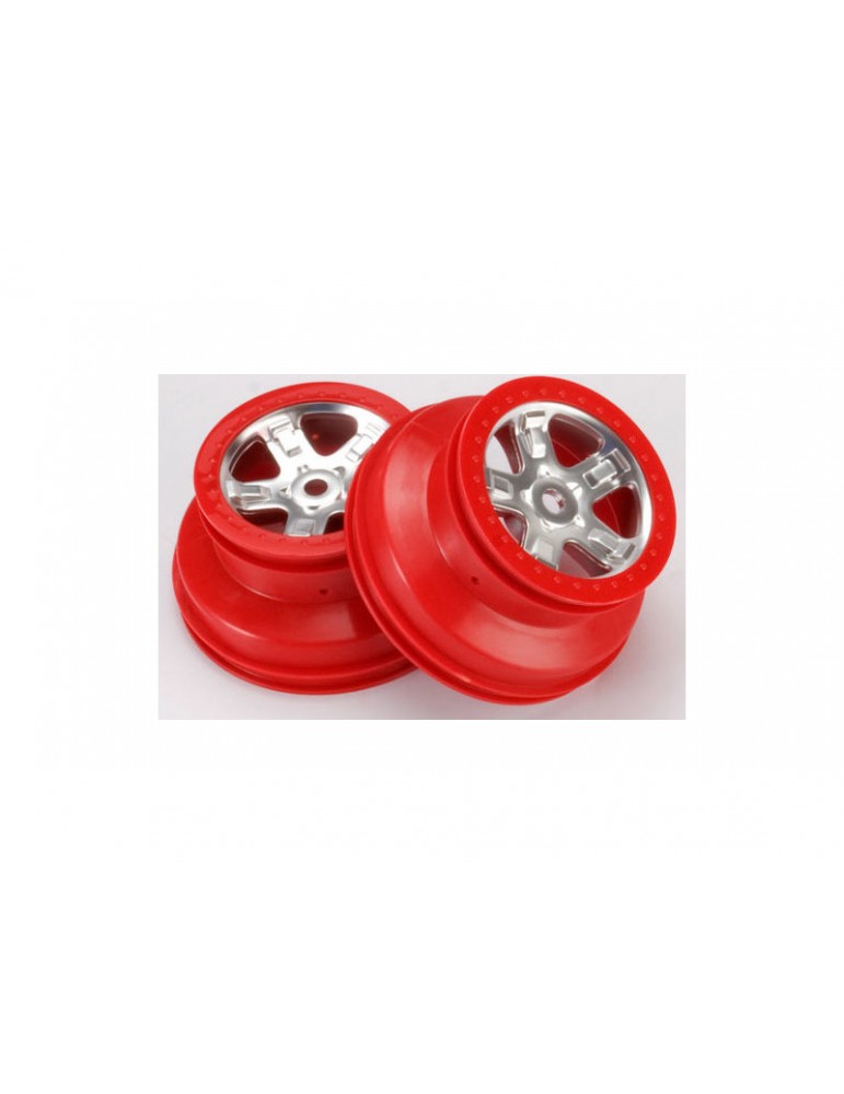 Traxxas Wheels 2.2/3.0", SCT satin chrome-red, (2)