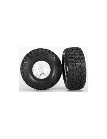 Traxxas Tires & wheels 2.2/3.0", SCT Split-Spoke satin chrome-black, Kumho S1 tire (2)