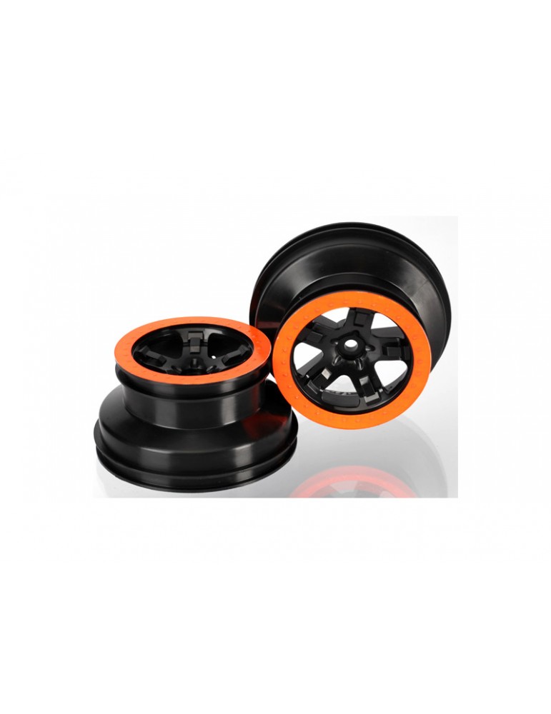 Traxxas Wheels 2.2/3.0", SCT black-orange (2) (4WD f/r, 2WD rear)