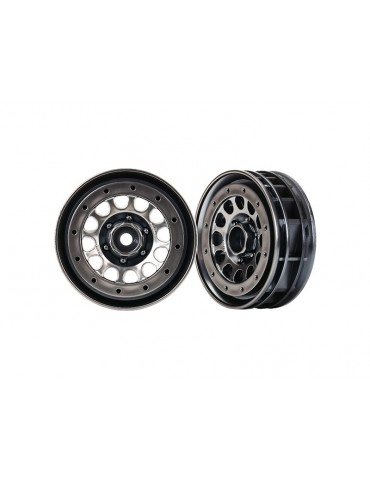 Traxxas Wheels 1.9", Method 105 black chrome, beadlock (2)