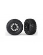 Traxxas Tires & wheels 2.2/3.0", Rally black wheels, gravel tires (2)