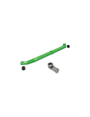 Traxxas Steering link, 6061-T6 aluminum (green-anodized)/ servo horn, metal/ spacers (2)