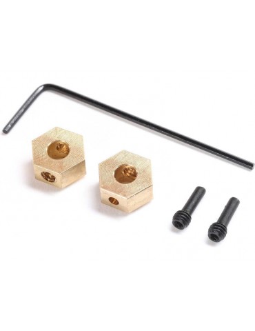 Axial Hex Hub, Brass 1.0g (2): SCX24, AX24