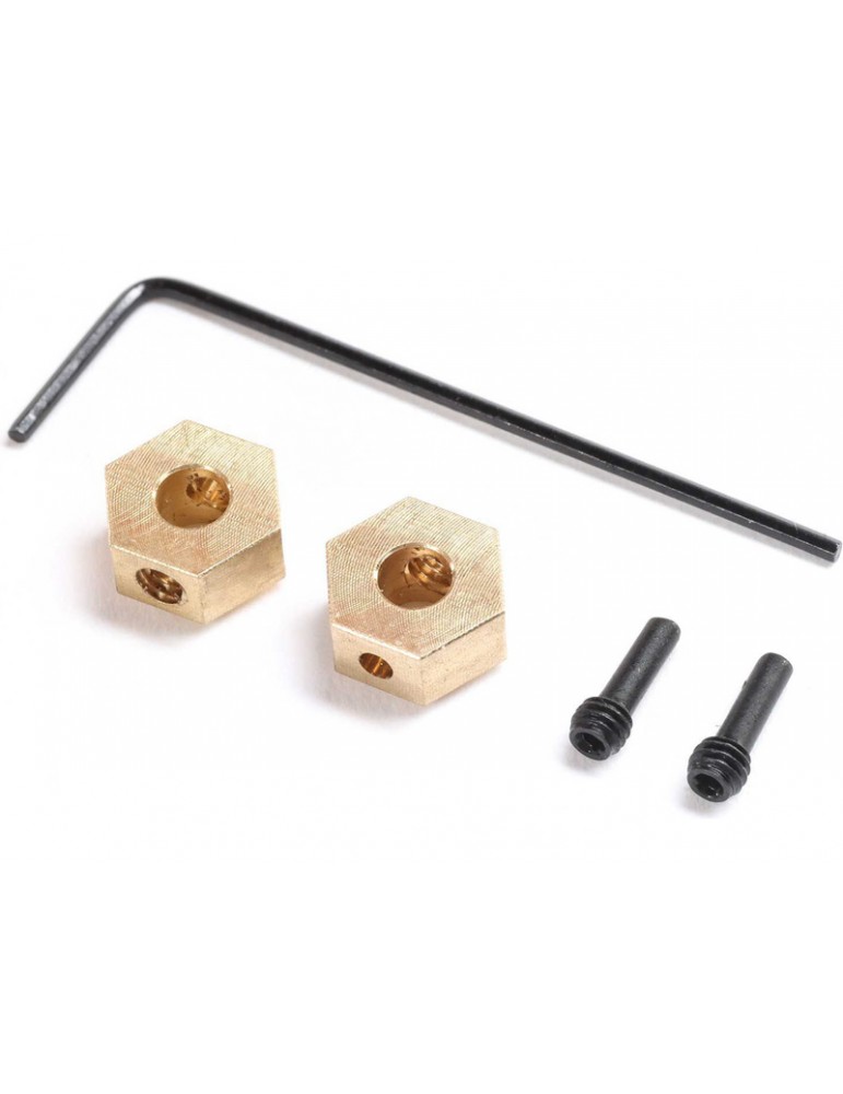Axial Hex Hub, Brass 1.0g (2): SCX24, AX24