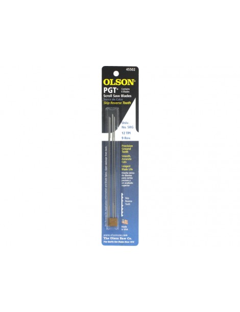 Olson Scroll Saw Blade 1.12x0.46x127mm PGT 12/9TPI (6pcs)