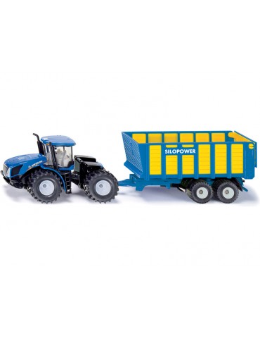 SIKU Farmer - New Holland with Silage Trailer 1:50