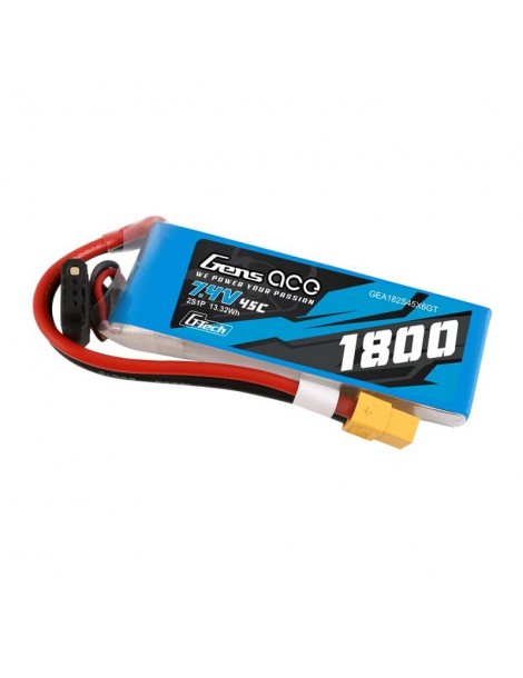 Akumuliatorius GensAce G-Tech LiPo 1800mAh 7.4V 45C 2S1P XT60