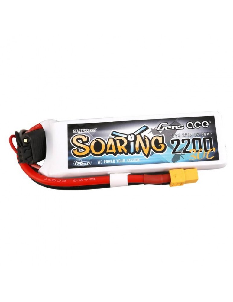 Akumuliatorius Gens Ace G-Tech Soaring 2200mAh 7.4V 30C 2S1P XT60