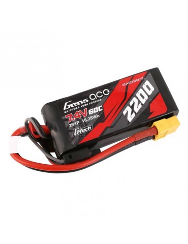 Akumuliatorius GensAce G-Tech LiPo 2200mAh 7.4V 60C 2S1P XT60