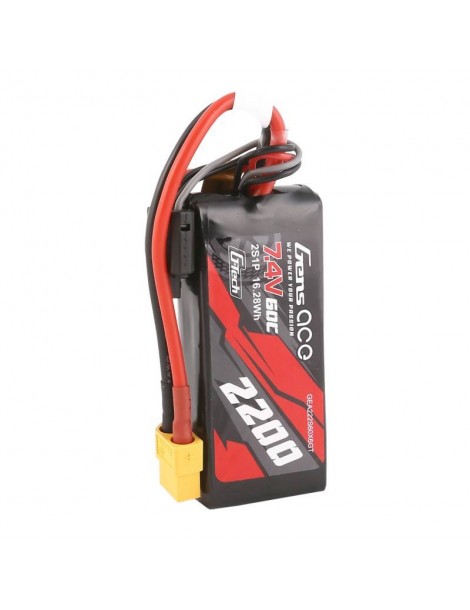 Akumuliatorius GensAce G-Tech LiPo 2200mAh 7.4V 60C 2S1P XT60