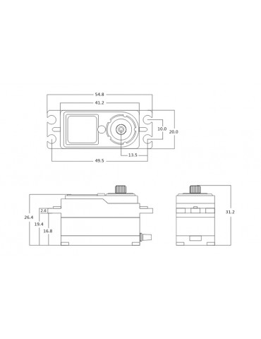 CH6012 Skaitmeninė servo pavara LOW PROFILE