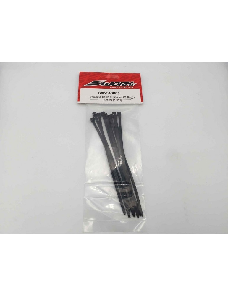 SWORKz Cable Straps for 1/8 Buggy Airfilter (10PC)