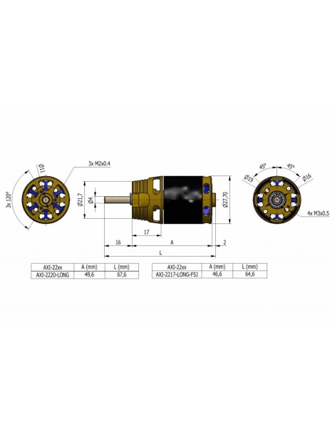 AXI 2220/16 V2 LONG Brushless