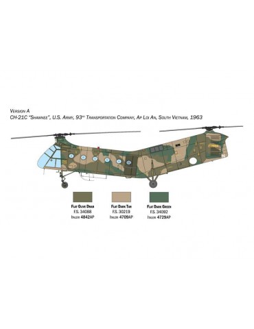 Italeri Piasecki H-21C Flying Banana GunShip (1:48)