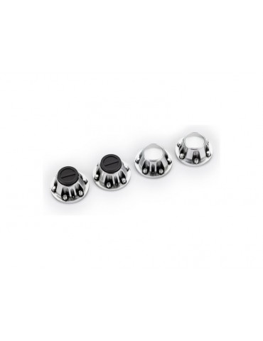Traxxas Center caps, wheel (satin chrome) (4) (requires 8255A)