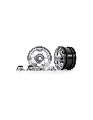 Traxxas Wheels 2.2" satin chrome (2)/ center caps (2) (requires 8255A)