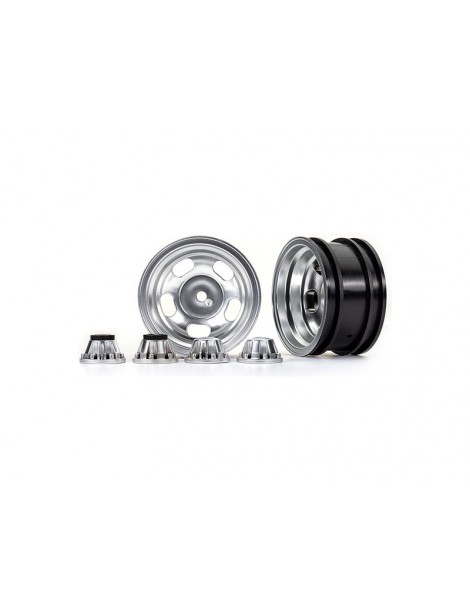 Traxxas Wheels 2.2" satin chrome (2)/ center caps (2) (requires 8255A)
