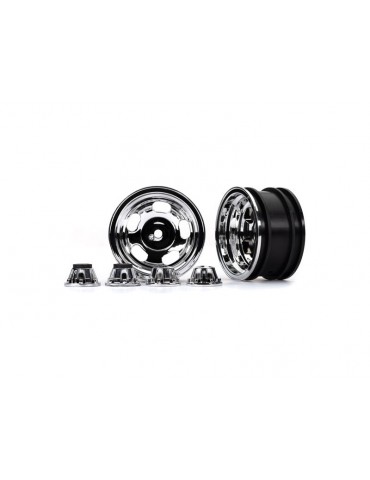 Traxxas Wheels 2.2" chrome (2)/ center caps (2) (requires 8255A)