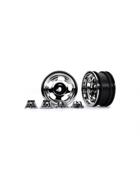 Traxxas Wheels 2.2" chrome (2)/ center caps (2) (requires 8255A)