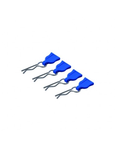 Body Clips W/Easy Pull Rubber Tabs Blue, 4 pcs.