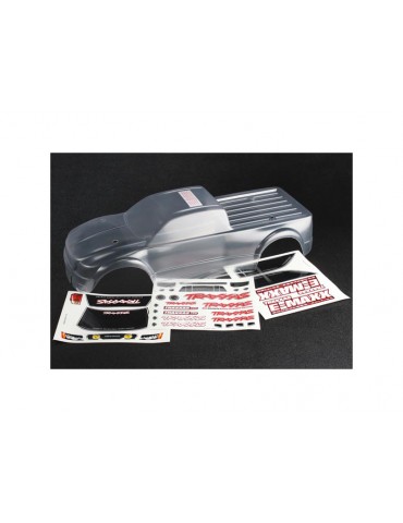 Traxxas Body, E-Maxx Brushless (clear, requires painting)/ decal sheet