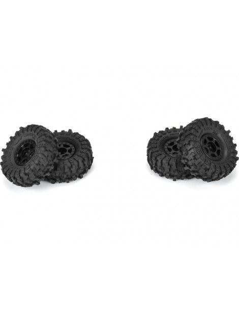Pro-Line Wheels 1.0", MT Baja Pro X F/R Tires, wheels H7mm (4)