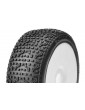 S-CODE - 1/8 Buggy Tires Mounted - CR-1 (Medium) Racing Compound - White Rims - 1 Pair