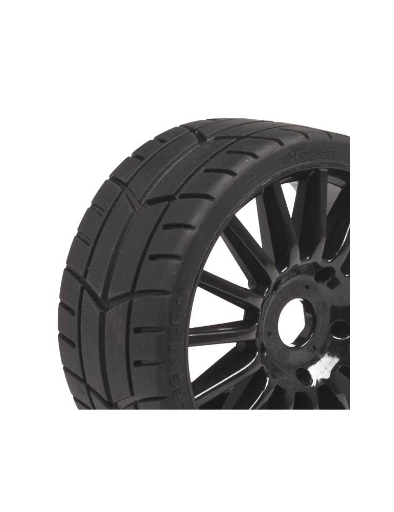 Challenge 1 / 8 Pre glued RALLY Tyres on black wheels