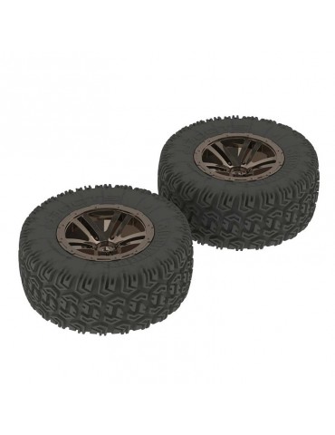 Sidewinder 2 SC Tire/Wheel Glued Blk/Chrm (2)