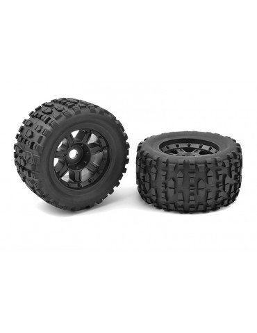 Monster Truck Tires - XL4S - Grabber - Glued on Black Rims - 1 pair