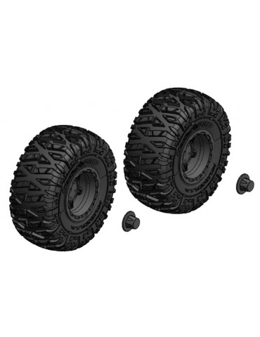 Tire and Rim Set - Truck - Black Rims - 1 Pair