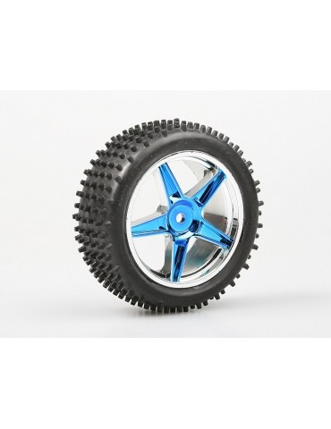 Front Wheel Complete- Buggy 1:10, 2pcs (Blue metalic)