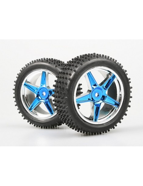 Front Wheel Complete- Buggy 1:10, 2pcs (Blue metalic)