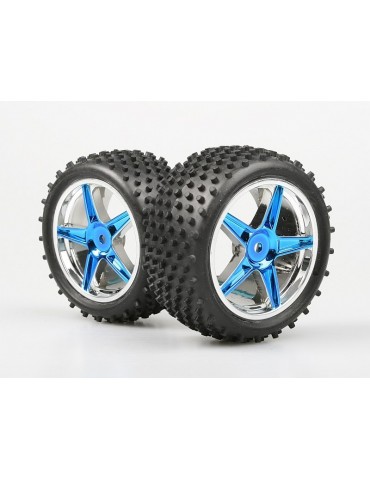 Rear Wheel Complete- Buggy 1:10, 2pcs (Blue metalic)