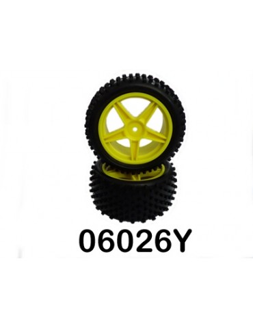 Rear Wheel Complete- Buggy 1:10, 2pcs (Yellow)