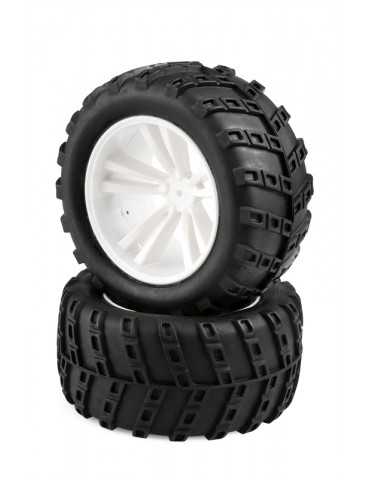 White Truck Tires and Rims (31613W+31803) 2pcs
