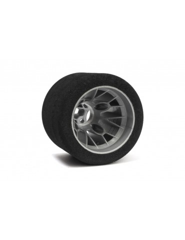 Hot Race 1/10 Rear Foam Tires Shore 37 (2pcs/silver rims)