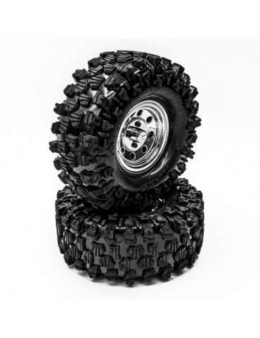 CLIMBER 1.9" Terrain Truck Tires Mounted, chrome