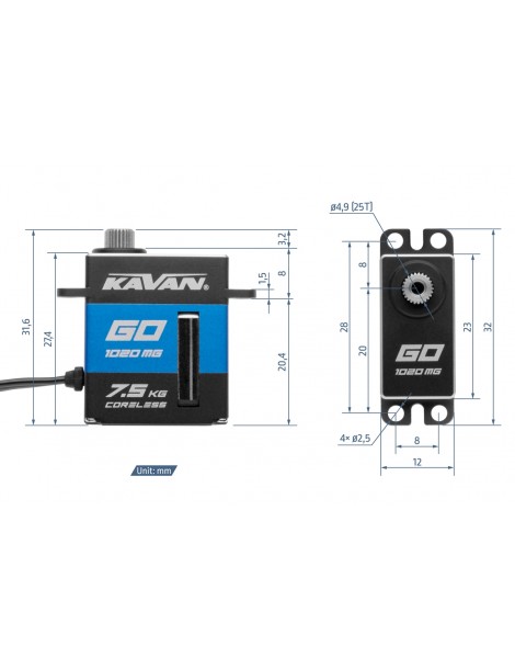 GO-1020MG (0.08s/60 , 7.5kg.cm)