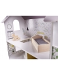 Medinis lėlių namas su baldais, 70 cm pilkas
